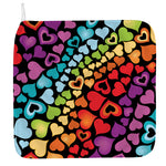 Colorful Heart Wave Pattern Print Hand Towel