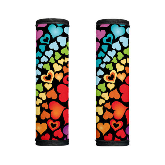 Colorful Heart Wave Pattern Print Handle Covers