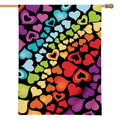 Colorful Heart Wave Pattern Print House Flag