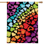 Colorful Heart Wave Pattern Print House Flag
