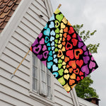 Colorful Heart Wave Pattern Print House Flag