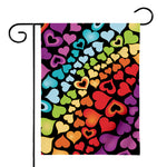 Colorful Heart Wave Pattern Print House Flag