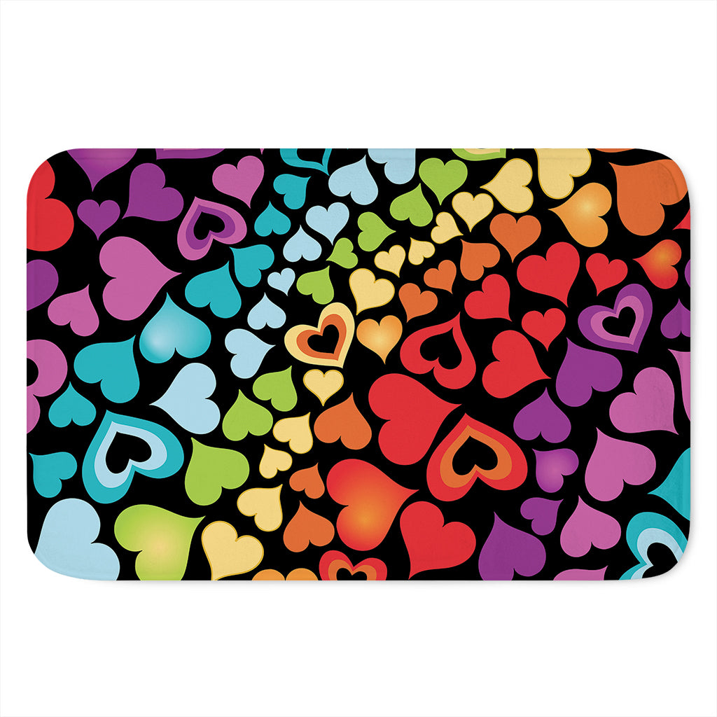 Colorful Heart Wave Pattern Print Indoor Door Mat