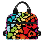 Colorful Heart Wave Pattern Print Insulated Lunch Bag