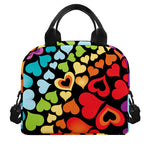 Colorful Heart Wave Pattern Print Insulated Lunch Bag
