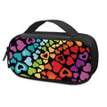 Colorful Heart Wave Pattern Print Portable Cooler Travel Case