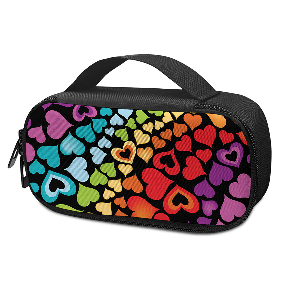 Colorful Heart Wave Pattern Print Insulin Cooler Travel Case
