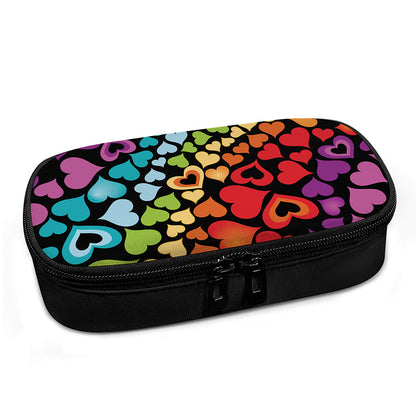 Colorful Heart Wave Pattern Print Insulin Cooler Travel Case