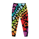 Colorful Heart Wave Pattern Print Jogger Pants