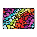 Colorful Heart Wave Pattern Print Kitchen Mat