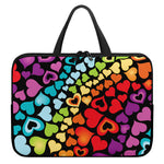 Colorful Heart Wave Pattern Print Laptop Sleeve With Handle