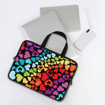 Colorful Heart Wave Pattern Print Laptop Sleeve With Handle