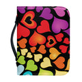 Colorful Heart Wave Pattern Print Leather Bible Cover