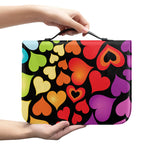Colorful Heart Wave Pattern Print Leather Bible Cover