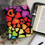 Colorful Heart Wave Pattern Print Leather Bible Cover