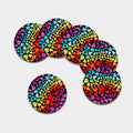 Colorful Heart Wave Pattern Print Leather Coaster Set