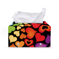 Colorful Heart Wave Pattern Print Leather Tissue Box Cover
