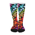 Colorful Heart Wave Pattern Print Long Socks