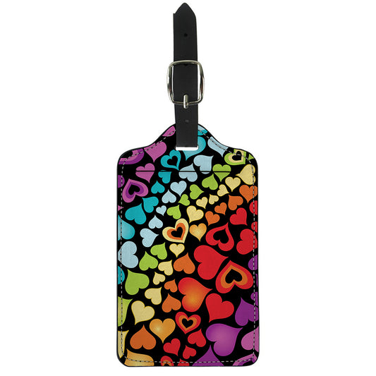 Colorful Heart Wave Pattern Print Luggage Tag
