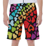 Colorful Heart Wave Pattern Print Men's Beach Shorts