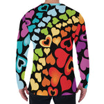 Colorful Heart Wave Pattern Print Men's Long Sleeve T-Shirt