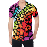 Colorful Heart Wave Pattern Print Men's Shirt