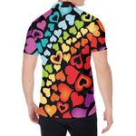 Colorful Heart Wave Pattern Print Men's Shirt