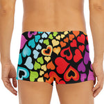Colorful Heart Wave Pattern Print Men's Short Boxer Briefs