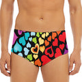 Colorful Heart Wave Pattern Print Men's Triangle Swim Briefs