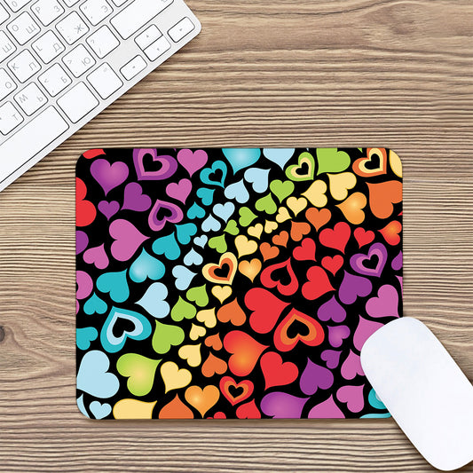 Colorful Heart Wave Pattern Print Mouse Pad