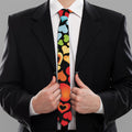 Colorful Heart Wave Pattern Print Necktie