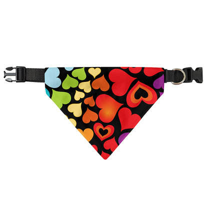 Colorful Heart Wave Pattern Print Over The Collar Dog Bandana