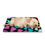 Colorful Heart Wave Pattern Print Pet Cooling Mat Cover