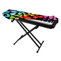 Colorful Heart Wave Pattern Print Piano Keyboard Cover