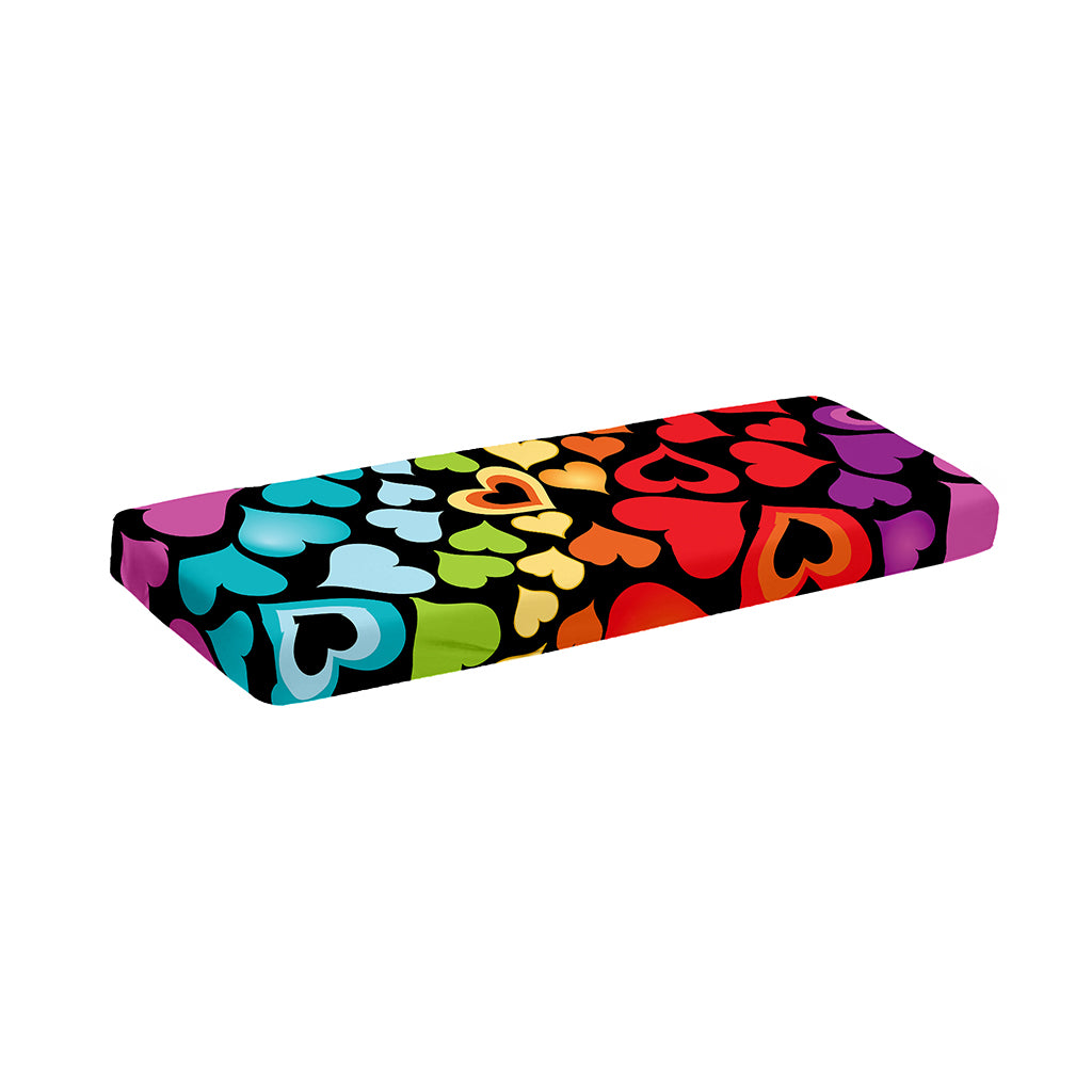 Colorful Heart Wave Pattern Print Piano Keyboard Cover