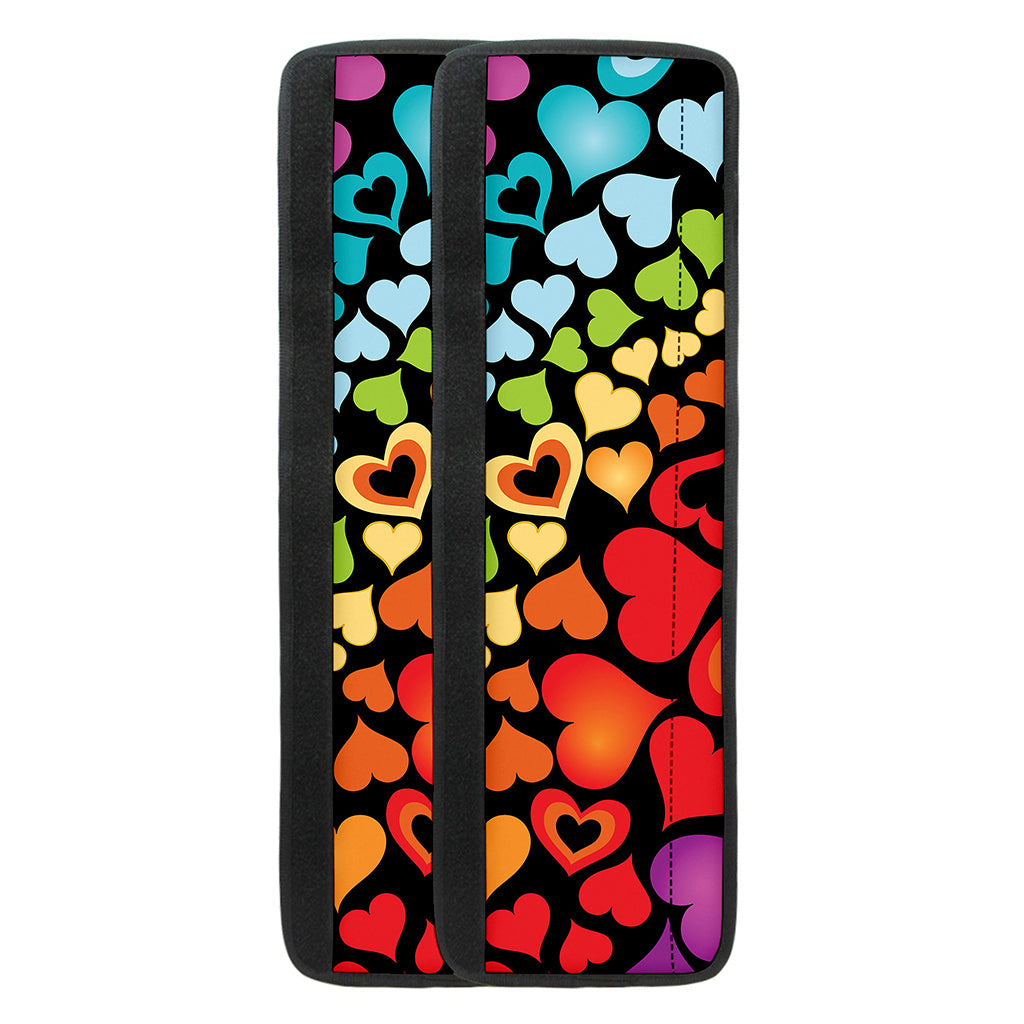 Colorful Heart Wave Pattern Print Refrigerator Handle Covers