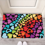 Colorful Heart Wave Pattern Print Rubber Doormat
