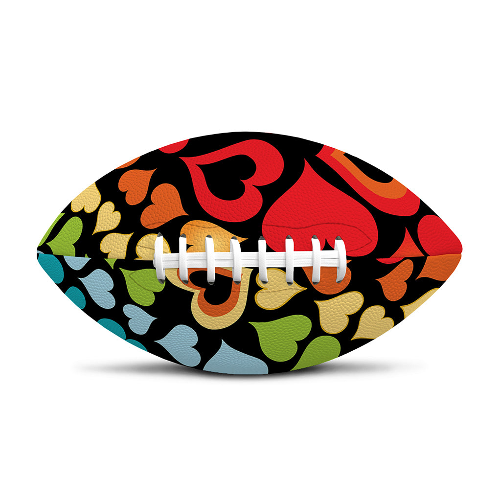 Colorful Heart Wave Pattern Print Rugby Ball