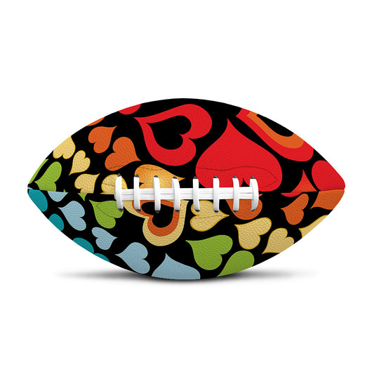 Colorful Heart Wave Pattern Print Rugby Ball