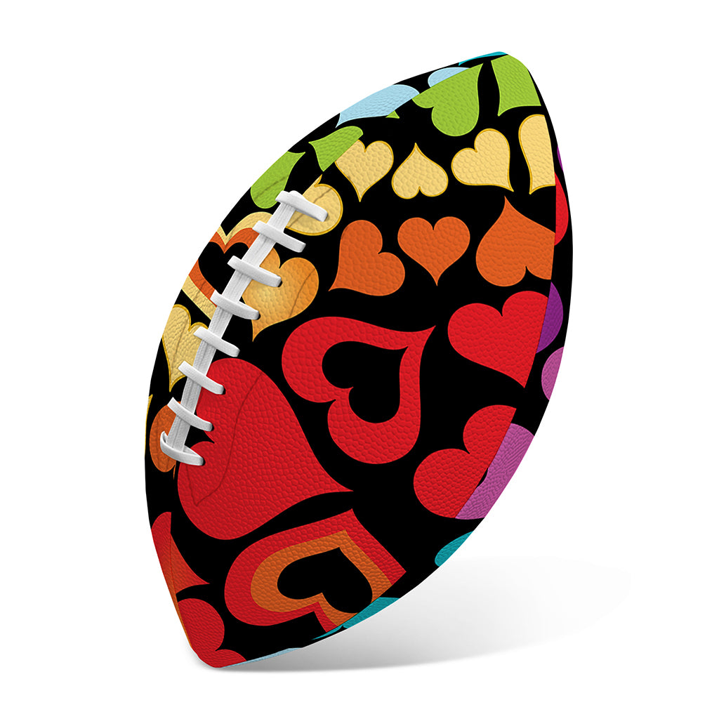 Colorful Heart Wave Pattern Print Rugby Ball