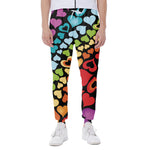 Colorful Heart Wave Pattern Print Scuba Joggers