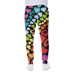 Colorful Heart Wave Pattern Print Scuba Joggers