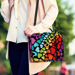 Colorful Heart Wave Pattern Print Shoulder Strap Bible Bag