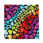 Colorful Heart Wave Pattern Print Silk Bandana