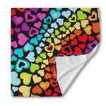 Colorful Heart Wave Pattern Print Silk Bandana