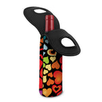 Colorful Heart Wave Pattern Print Single Neoprene Wine Tote