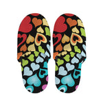 Colorful Heart Wave Pattern Print Slippers