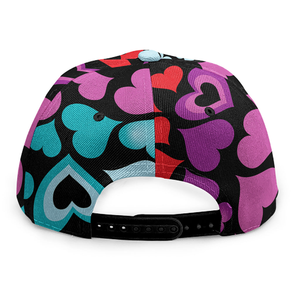 Colorful Heart Wave Pattern Print Snapback Cap