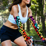 Colorful Heart Wave Pattern Print Sun Protection Arm Sleeves