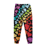 Colorful Heart Wave Pattern Print Sweatpants